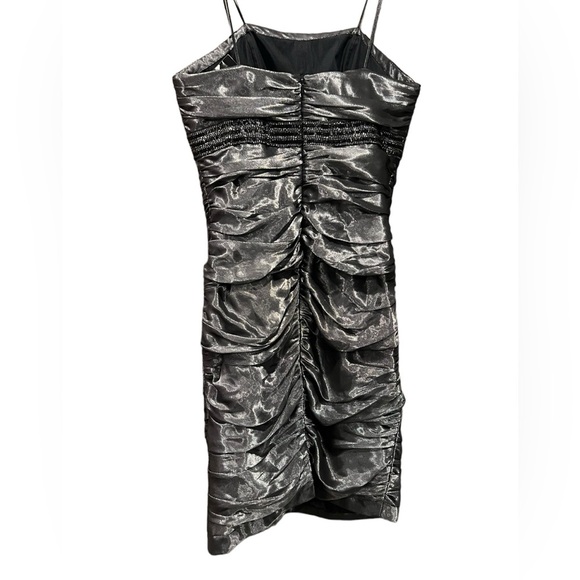 Carmen Marc Valvo Metallic Grey Party Embellished Strapless Dress Size 12. - Picture 6 of 12